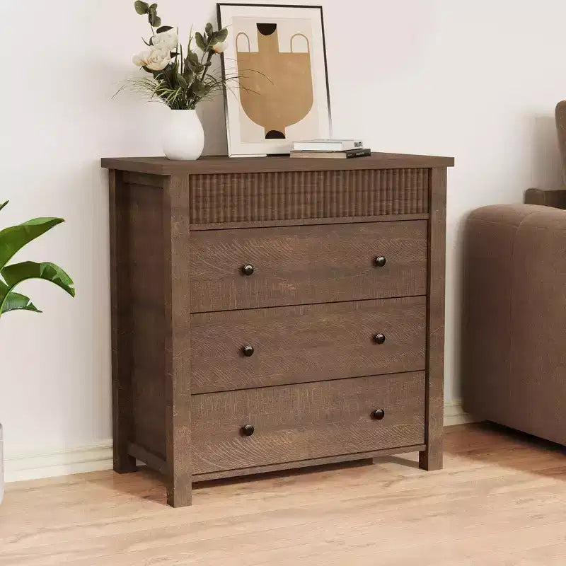 Commode pour chambre à coucher, table de chevet en bois, table d'appoint cannelée, meuble de rangement pour salon, couloir et entrée