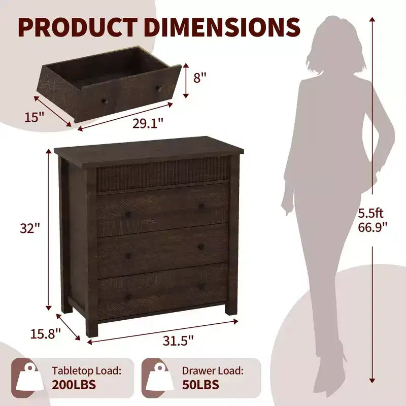 Commode pour chambre à coucher, table de chevet en bois, table d'appoint cannelée, meuble de rangement pour salon, couloir et entrée