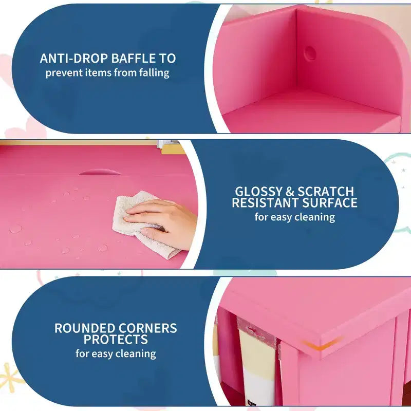 Ensemble bureau et chaise pour enfants, Bureau enfant avec huche et plateau inclinable, Table d'étude en bois pour enfants avec meuble de rangement, Bureaux d'écriture pour étudiants