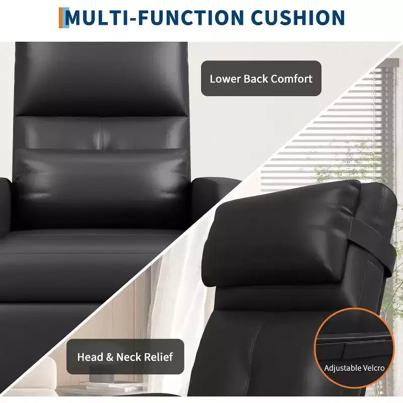 Fauteuil inclinable électrique Acekool, inclinable en cuir PU réglable avec port USB, poches latérales, canapé individuel ergonomique pour salon, cinéma maison