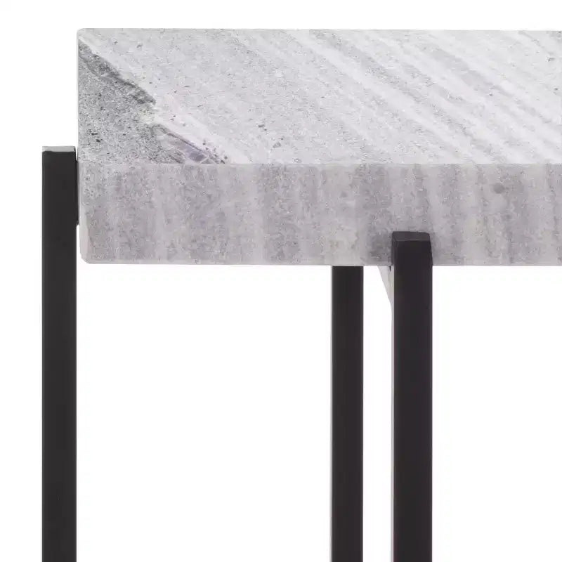Table d'appoint Aloha en marbre - ACC3748 - Gris/Noir - Safavieh