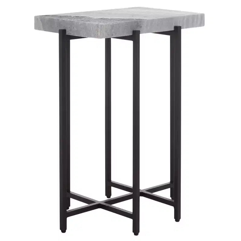 Table d'appoint Aloha en marbre - ACC3748 - Gris/Noir - Safavieh