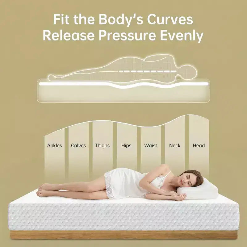Matelas EHMKNP 12 pouces Queen Size pour adulte adolescent, matelas en mousse à mémoire de forme rafraîchissant, housse amovible et lavable, fermeté moyenne