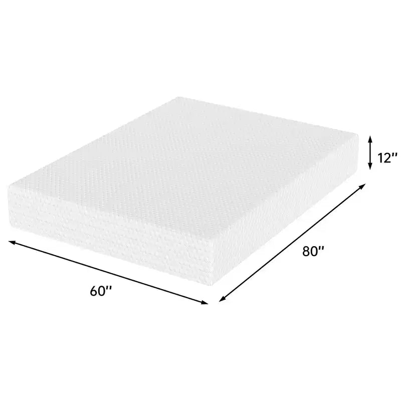 Matelas EHMKNP 12 pouces Queen Size pour adulte adolescent, matelas en mousse à mémoire de forme rafraîchissant, housse amovible et lavable, fermeté moyenne