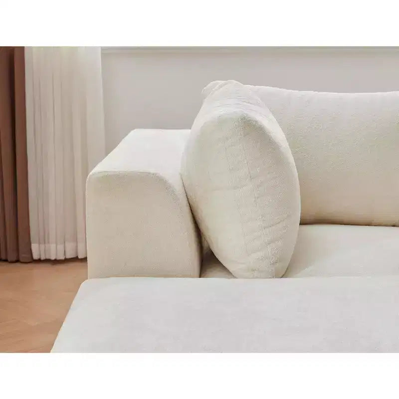 COZONY 140 Canapé modulable Cloud avec ottoman, mousse à mémoire de forme haute densité et tissu chenille, design en U avec double méridienne