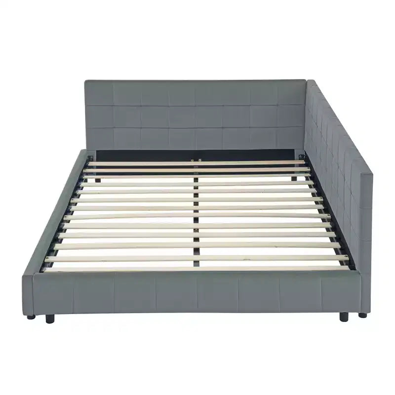 Bellemave Lit de repos rembourré Queen avec dossier et accoudoirs confortables, cadre de lit de repos rembourré pour chambre et salon, velours