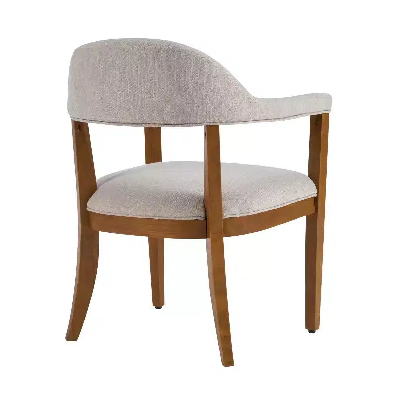 Christopher Knight Home Hoseok Chaises de salle à manger modernes en bois d'hévéa rembourrées avec accoudoirs (Lot de 2)