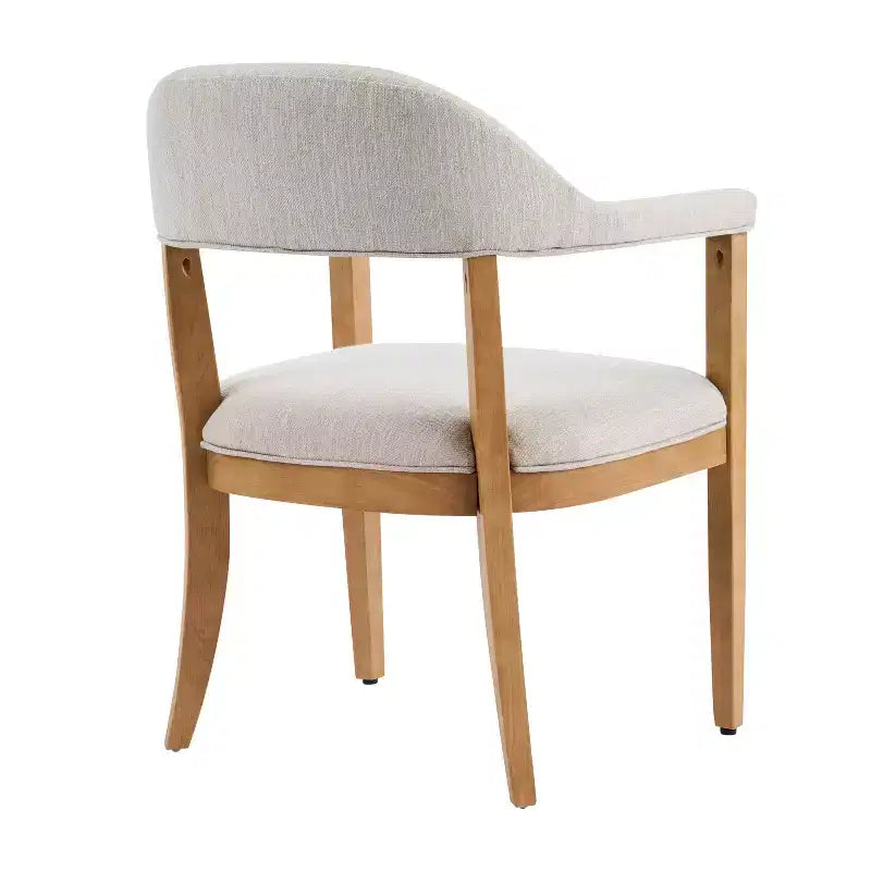 Christopher Knight Home Hoseok Chaises de salle à manger modernes en bois d'hévéa rembourrées avec accoudoirs (Lot de 2)