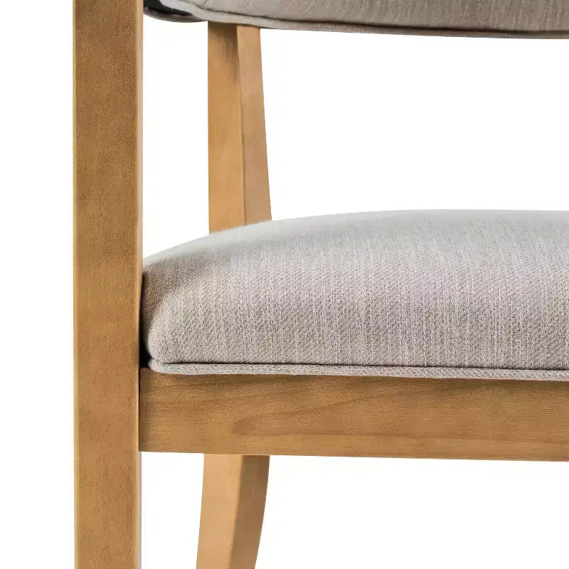 Christopher Knight Home Hoseok Chaises de salle à manger modernes en bois d'hévéa rembourrées avec accoudoirs (Lot de 2)
