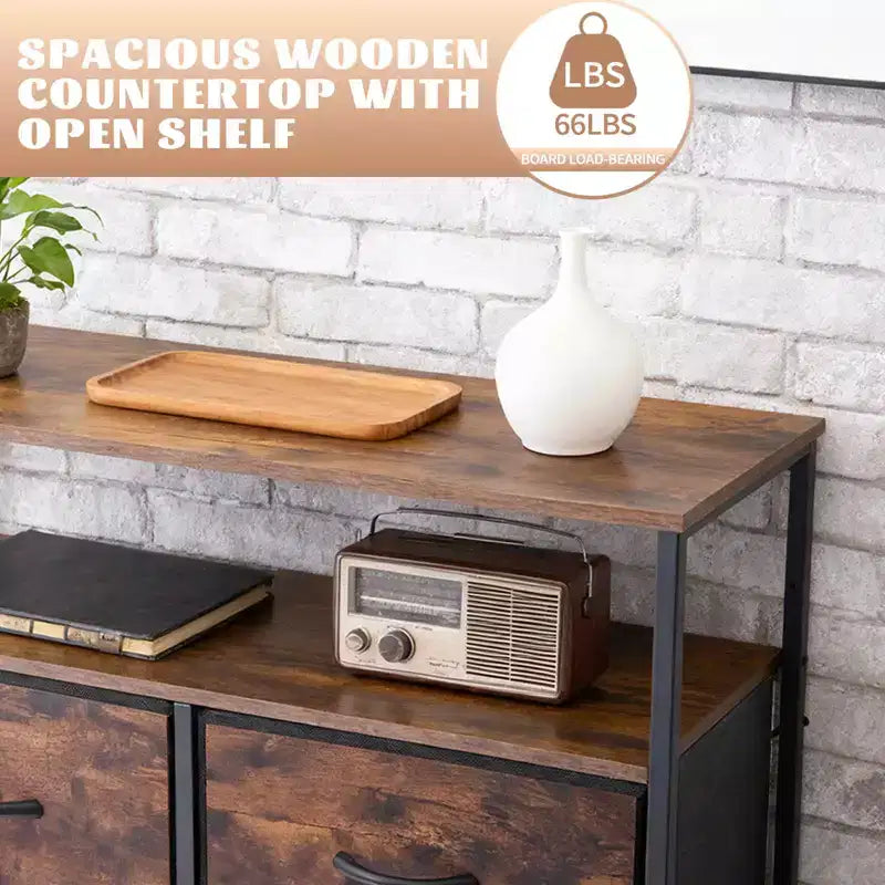 MAYEERTY Commode en tissu à 8 tiroirs de 116,5 cm, Armoire de rangement haute avec étagère ouverte pour chambre à coucher ou placard