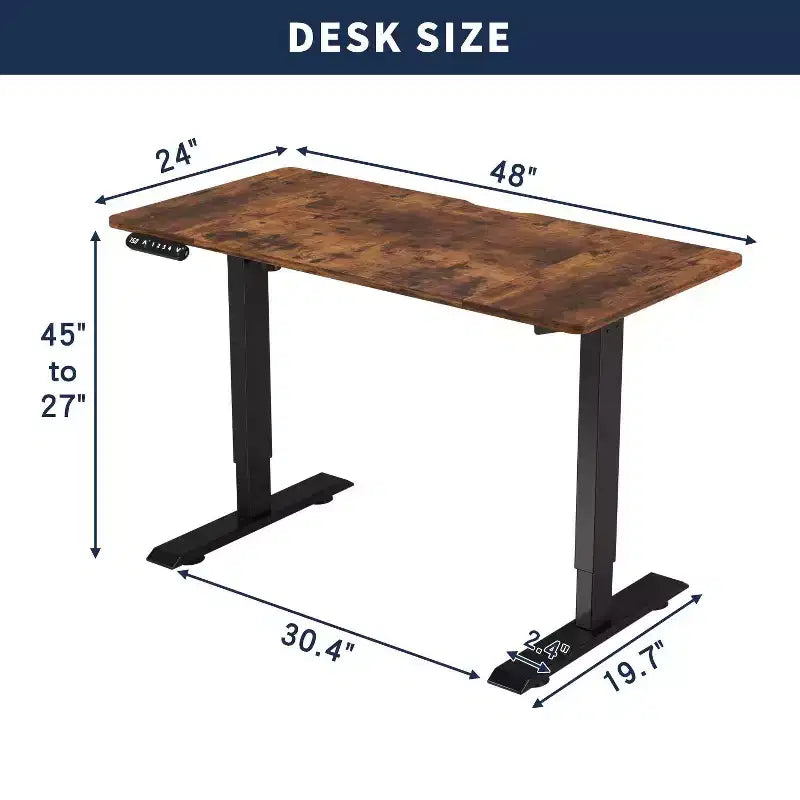NAYSAYE Bureau Debout Réglable en Hauteur Table de Travail Assise/Debout Table d'appoint pour Bureau à Domicile Espace de Travail, Marron, 48*24*45