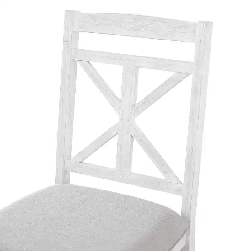Ensemble de salle à manger rond extensible de style rustique pour 4 personnes, ensemble table et 4 chaises de salle à manger rembourrées pour salle à manger