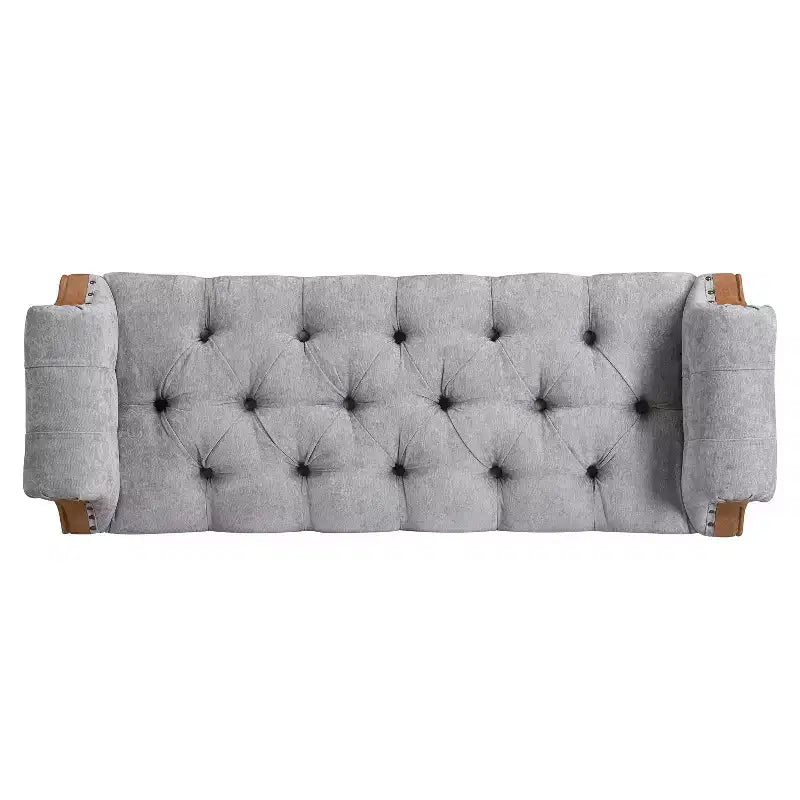 Banc de lit rembourré classique, ottoman capitonné, banc à chaussures de style Mid-Century pour entrée, tabouret de coiffeuse rembourré avec accoudoirs roulés - ModernLuxe