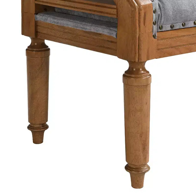 Banc de lit rembourré classique, ottoman capitonné, banc à chaussures de style Mid-Century pour entrée, tabouret de coiffeuse rembourré avec accoudoirs roulés - ModernLuxe