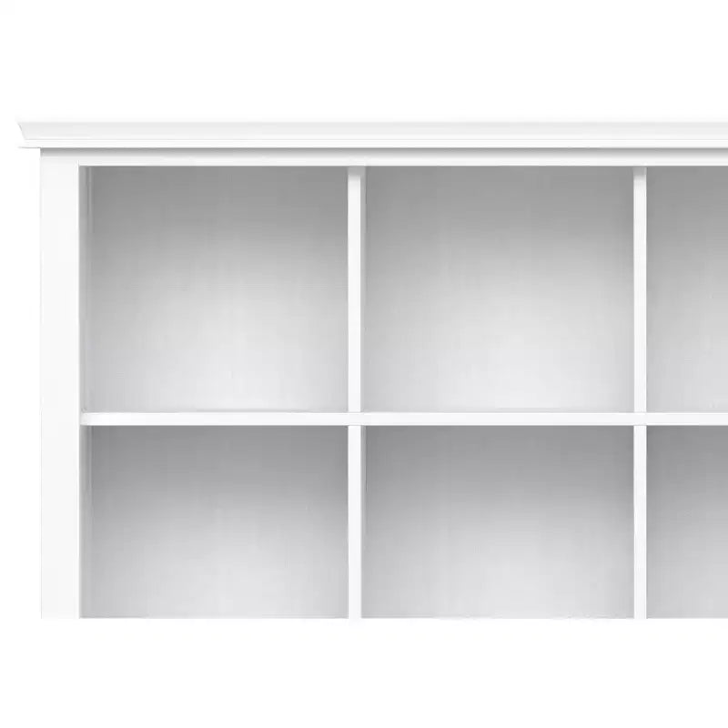 Meuble de rangement Stratford en bois massif de 48 po x 57 po, transitoire, 12 casiers, blanc