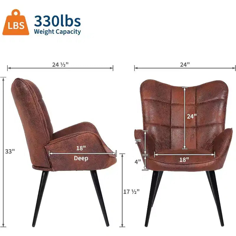 Chaise de salle à manger moderne Acekool, chaise d'appoint mi-siècle en similicuir avec pieds en métal et dossier pour salle à manger, cuisine