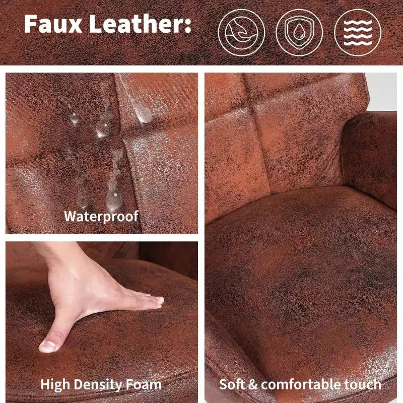 Chaise de salle à manger moderne Acekool, chaise d'appoint mi-siècle en similicuir avec pieds en métal et dossier pour salle à manger, cuisine