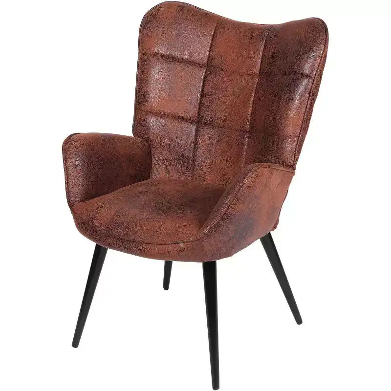 Chaise de salle à manger moderne Acekool, chaise d'appoint mi-siècle en similicuir avec pieds en métal et dossier pour salle à manger, cuisine