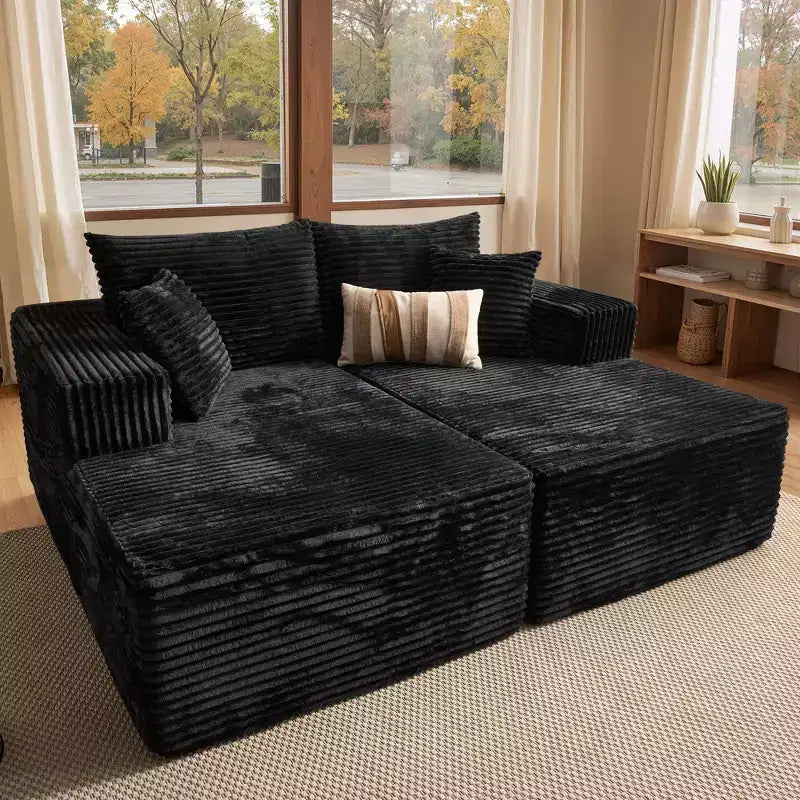 Canapé d'angle HOMLUX sans montage avec mousse haute densité et assise confortable, canapé moelleux standard