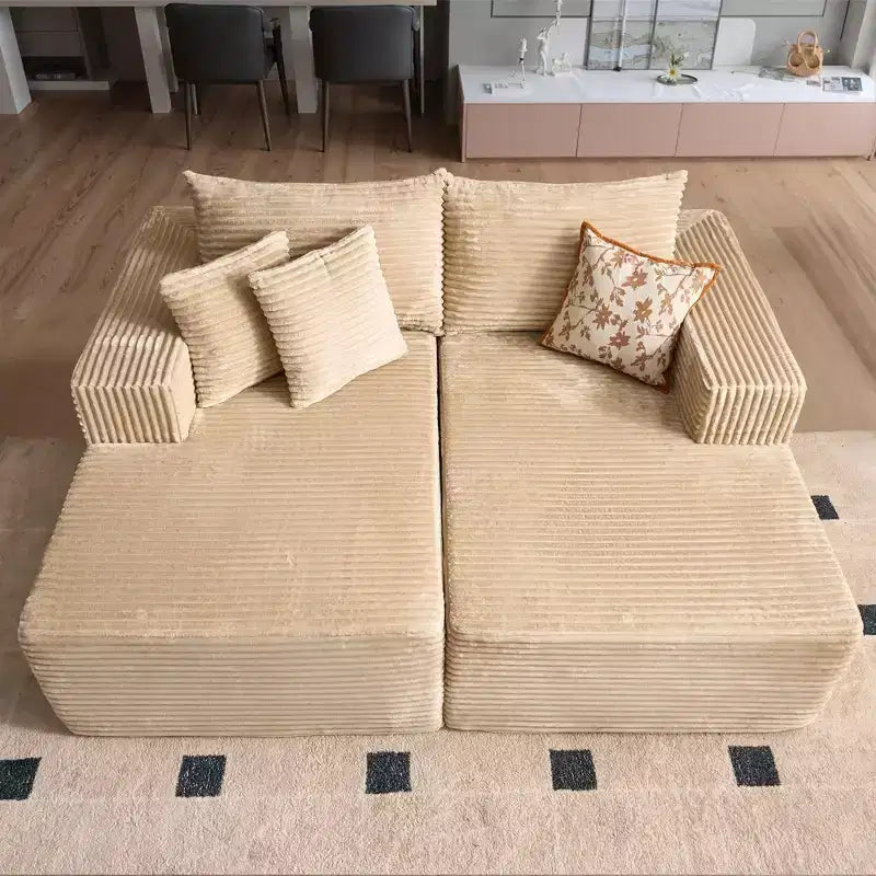 Canapé d'angle HOMLUX sans montage avec mousse haute densité et assise confortable, canapé moelleux standard