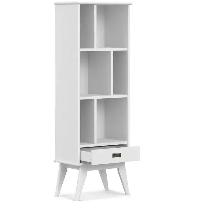 Bibliothèque et meuble de rangement moderne du milieu du siècle en BOIS MASSIF Tierney, 64 po x 22 po