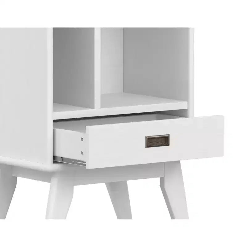 Bibliothèque et meuble de rangement moderne du milieu du siècle en BOIS MASSIF Tierney, 64 po x 22 po
