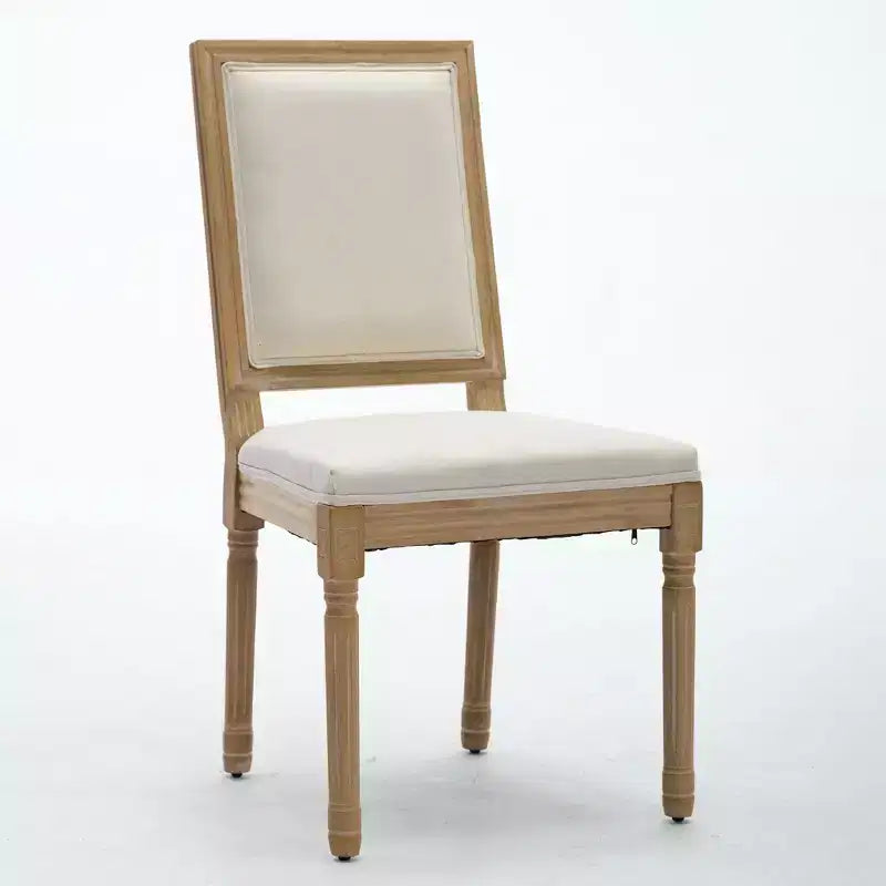 Lot de 2 chaises de salle à manger Homy Casa avec dossier carré rembourré et cadre en bois massif