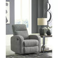 Signature Design by Ashley Carrigan Lane Rocker Recliner, Pull Tab Reclining Chair, Sterling Gray