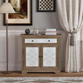 Rustic Farmhouse Accent Cabinet with Carved Floral Doors, 1 Drawer and Double-Door Storage for Living Room or Entryway