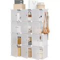12-Cube PVC Storage Organizer, Multifunctional Cabinet with Stackable Design for Home Office, Blue