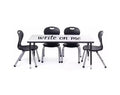 Table & Chair Set: Black Edge Table, 12'' Black Zuul