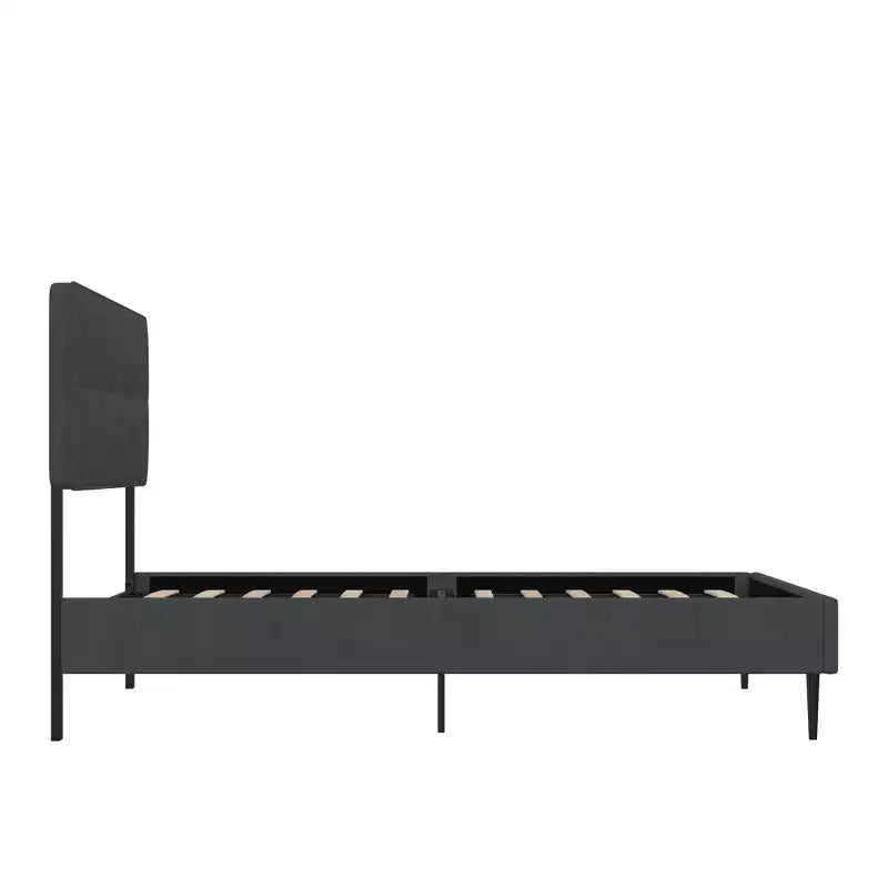 Lit plateforme capitonné en lin avec tête de lit réglable GDFStudio Ashford