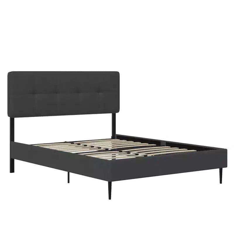 Lit plateforme capitonné en lin avec tête de lit réglable GDFStudio Ashford
