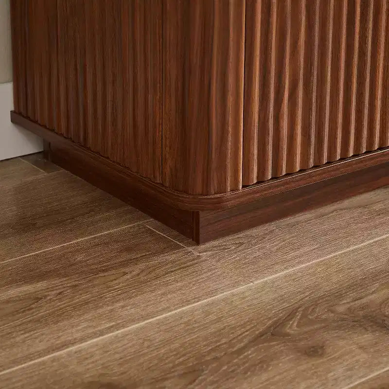 JVNOXK Commode moderne 6 tiroirs 55 pouces, design à vagues incurvées, pour chambre ou salon, meuble de rangement en bois, Noyer