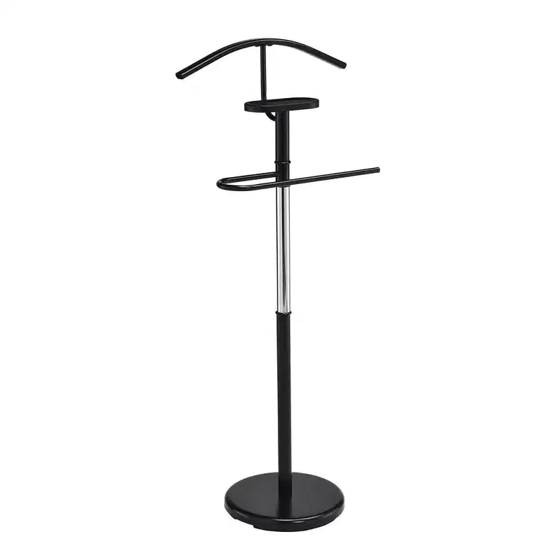 Kings Brand Furniture Portant de Nuit Noir et Or/Chrome Métal Organisateur de Vêtements Contemporain avec Plateau pour Chambre Rangement de Placard Intérieur