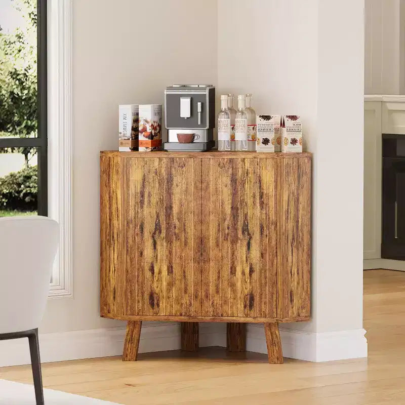Meuble d'angle d'affichage de 31,5 avec étagère réglable - Unité de rangement triangulaire pour salle de bain, salon, couloir