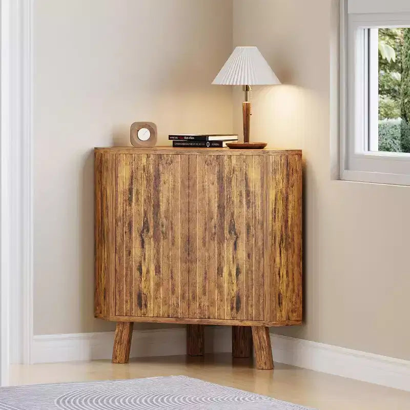 Meuble d'angle d'affichage de 31,5 avec étagère réglable - Unité de rangement triangulaire pour salle de bain, salon, couloir