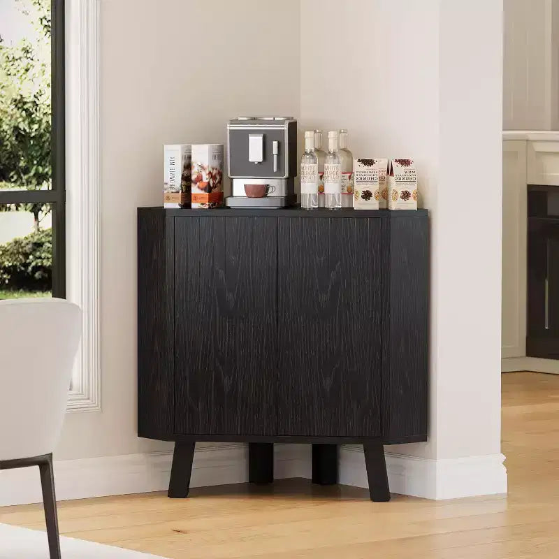 Meuble d'angle d'affichage de 31,5 avec étagère réglable - Unité de rangement triangulaire pour salle de bain, salon, couloir