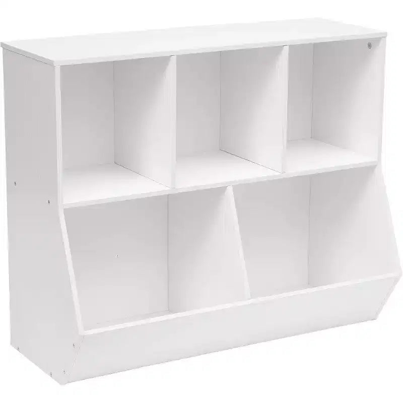 ACOINEL 35.4 Bibliothèque pour enfants avec pied de lit - Rangement de jouets, étagère à jouets pour enfants et meuble de rangement à 5 casiers