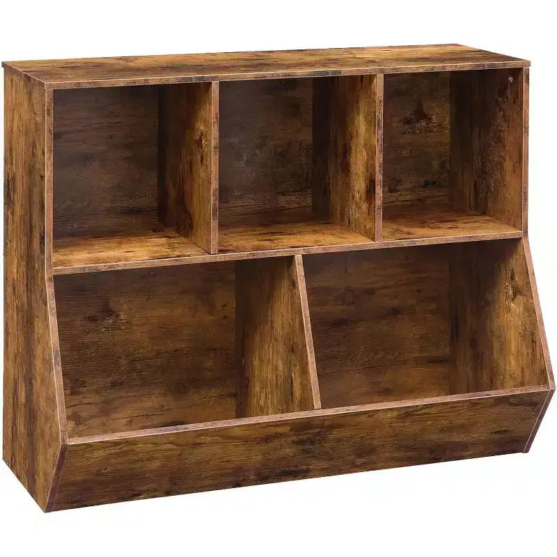 ACOINEL 35.4 Bibliothèque pour enfants avec pied de lit - Rangement de jouets, étagère à jouets pour enfants et meuble de rangement à 5 casiers