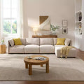 Christopher Knight Home Floria 126'' Modern Boucle Upholstered 5-Seater Sectional Sofa with Ottoman