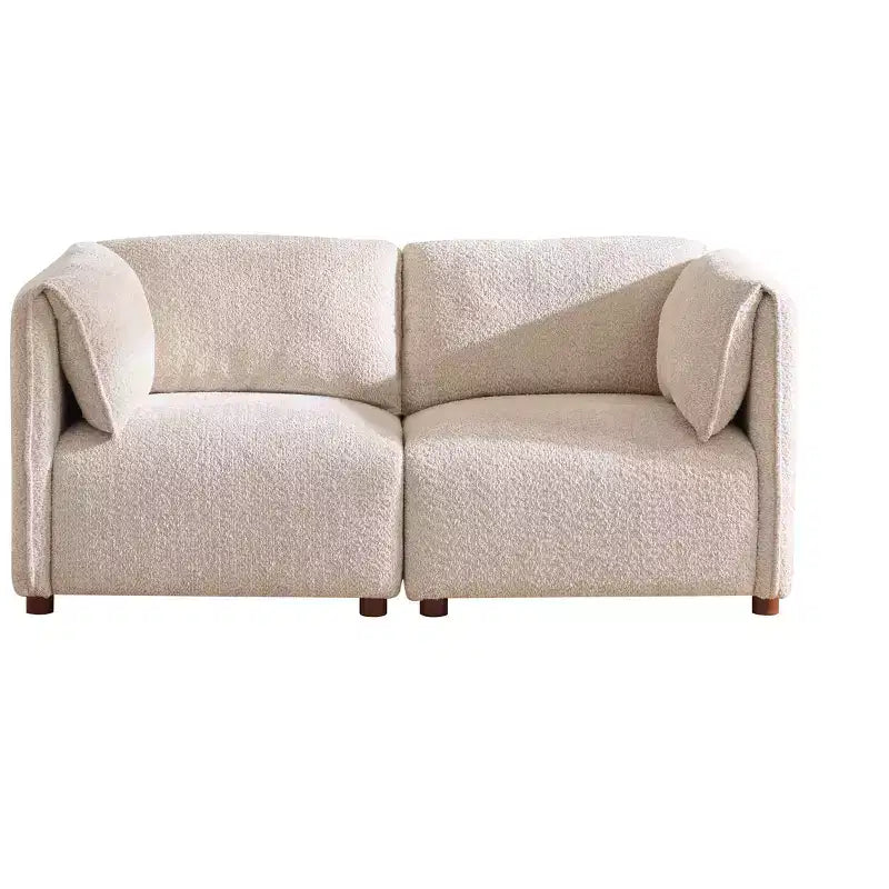Canapé d'angle moderne en bouclette Christopher Knight Home Floria 126 po à 5 places avec pouf