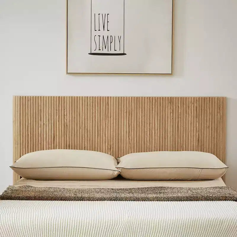 Cadre de lit plateforme en bois pour lits Double/Queen/King avec accents ondulés - ModernLuxe