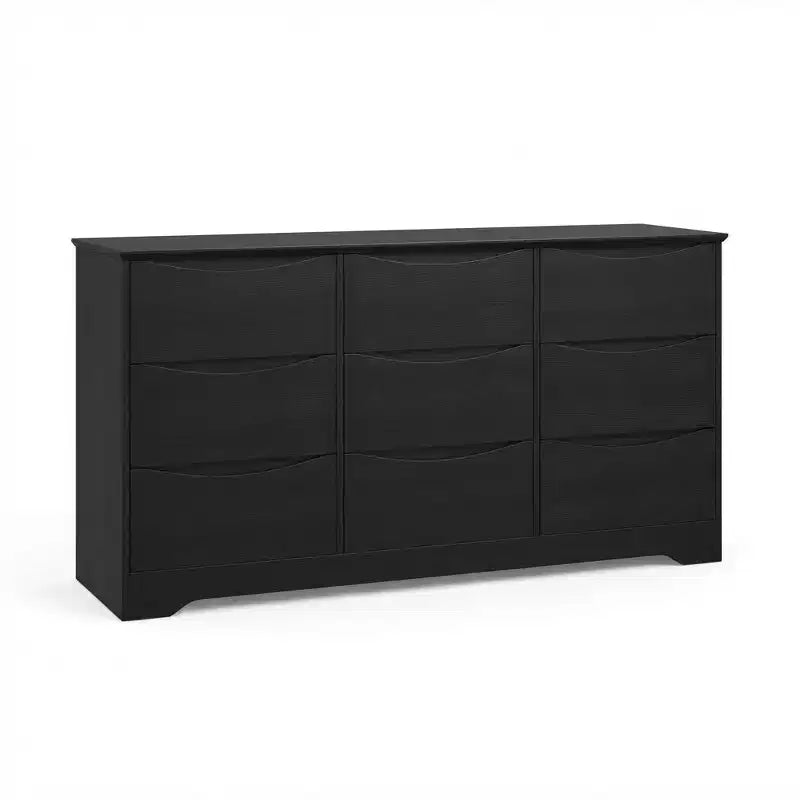 Commode à 9 tiroirs pour chambre à coucher, commode en bois de 150 cm de large avec plateau spacieux, grande commode, meuble TV, organisateur de rangement pour vêtements pour salon