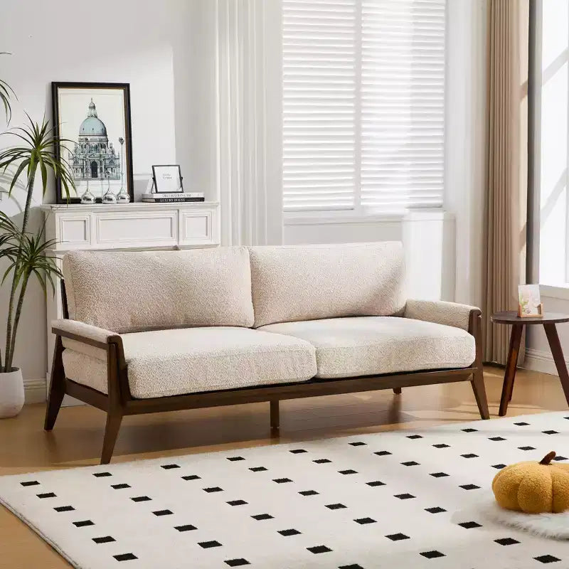 Christopher Knight Home Sneha Canapé moderne 3 places en velours et bois de 74 po