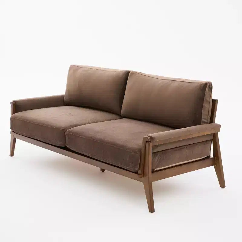 Christopher Knight Home Sneha Canapé moderne 3 places en velours et bois de 74 po