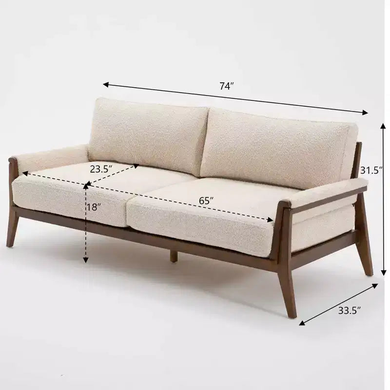 Christopher Knight Home Sneha Canapé moderne 3 places en velours et bois de 74 po