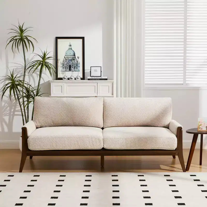 Christopher Knight Home Sneha Modern 74 3-Seater Wooden Velvet Upholstered Sofa