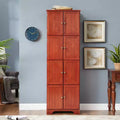 72-Inch Tall Storage Cabinet with 8 Doors and 4 Shelves for Living Room, Kitchen, or Office
