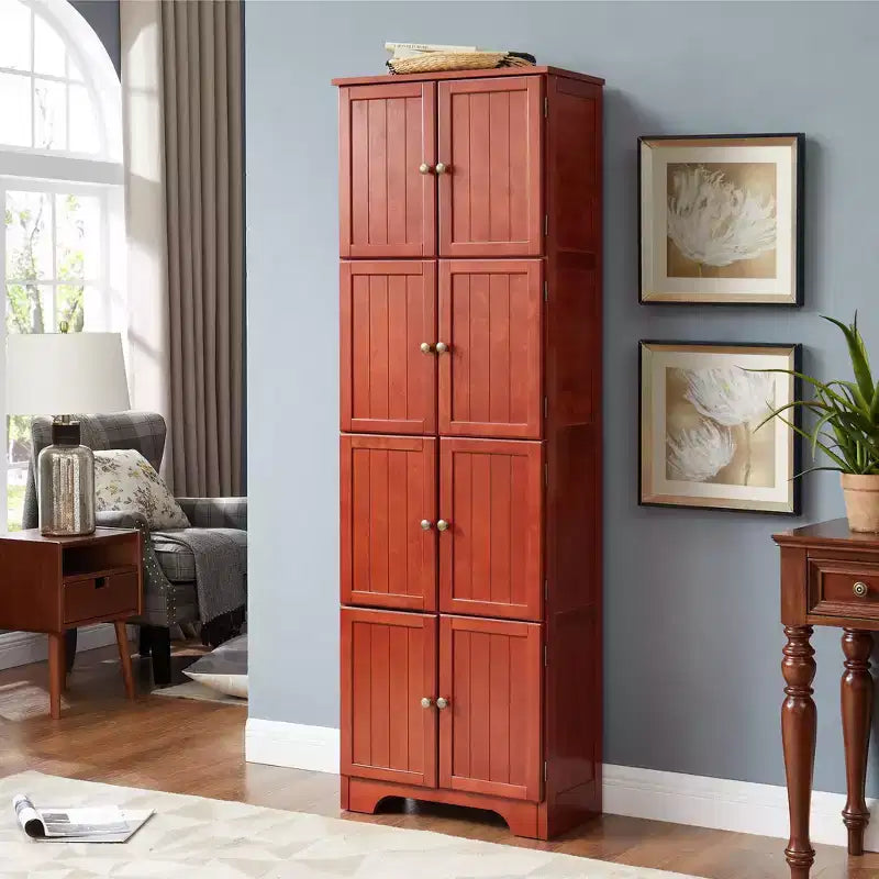 Armoire de rangement haute de 183 cm avec 8 portes et 4 étagères pour salon, cuisine ou bureau